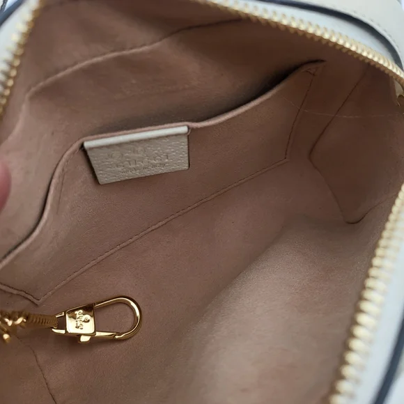 GUCCI Textured Dollar Calfskin Web Mini Ophidia Shoulder Bag Mystic White. Auth. - Picture 11 of 16